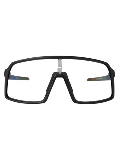 Oakley Matte Carbon Acetate Sunglasses In Black