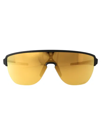 Oakley Matte Carbon Acetate Sunglasses In Yellow