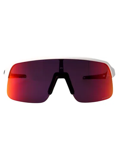 Oakley Matte White Injectate Sunglasses In Burgundy
