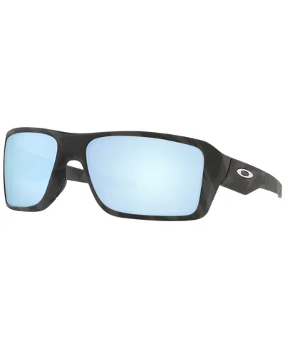 Oakley Men's Double Edge Polarized Sunglasses, Oo9380 66 In Matte Black Camo,prizm Deep Water Polari