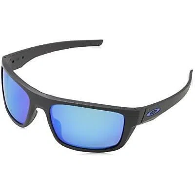 Pre-owned Oakley Men's Drop Point Polarized Sunglasses,grey, Matte Dark Gray/prizm Sapphir In Blue