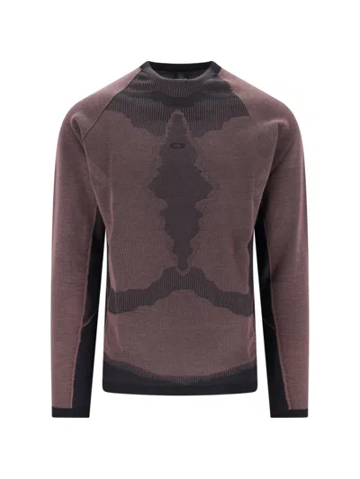Oakley Men's Jacquard Knit Crewneck Sweater In Brown
