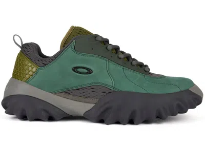 Pre-owned Oakley Men's  Factory Team Chop Saw Brain Dead Suede Sneakers In Duck Green/thunderstorm In Multi