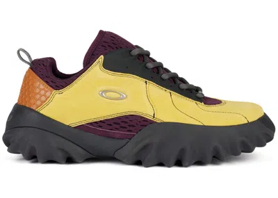 Pre-owned Oakley Men's  Factory Team Chop Saw Brain Dead Suede Sneakers In Lemon/plum