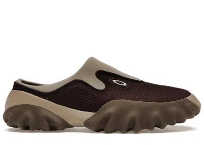 Pre-owned Oakley Men's  Factory Team Chop Saw Mule Brain Dead Jacquard Sneakers In Maroon/espresso