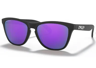 Pre-owned Oakley Men's  Frogskin Sunglasses In Matte Black/prizm Violet (oo9013/h655)