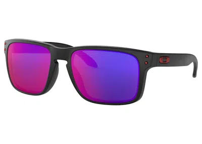 Pre-owned Oakley Men's  Holbrook Sunglasses In Matte Black/positive Red Iridium (oo9102/36)
