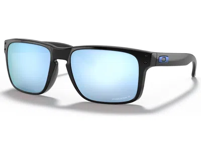 Pre-owned Oakley Men's  Holbrook Sunglasses In Polished Black/prizm Deep Water Polarized (oo9102/c1) In Multi