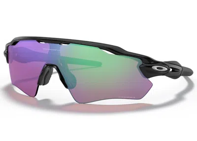 Pre-owned Oakley Men's  Radar Ev Path Sunglasses In Polished Black/prizm (oo9208/44)