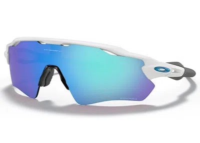 Pre-owned Oakley Men's  Radar Ev Path Sunglasses In Polished White/prizm Sapphire (oo9208/7338)