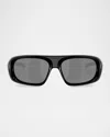 Oakley Men's Oo9491 Rectangular Sunglasses In Black