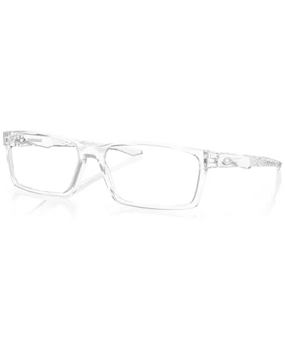 Oakley Men's Rectangle Eyeglasses, Ox8060 57 In Polished Clear