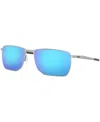 Oakley Men's Sunglasses, Oo4142 In Satin Chrome,prizm Sapphire