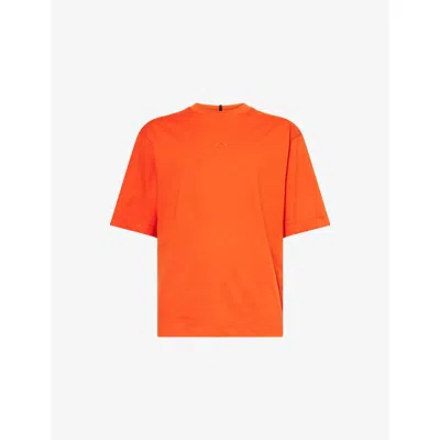 Oakley Mens Aviator Orange Reserve Logo-embroidered Cotton T-shirt