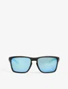 Oakley Oo9448 Sylas Rectangular-framed Acetate Sunglasses In Black