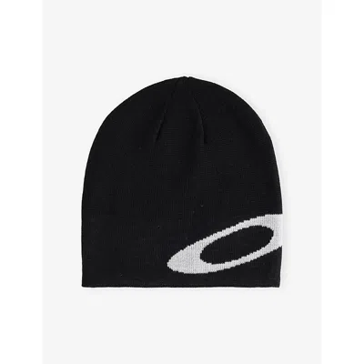 Oakley Mens Ellipse Branded Knitted Beanie Black/white In Multi