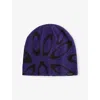 Oakley Mens Deep Amethyst Ellipse Graphic Knitted Beanie In Blue