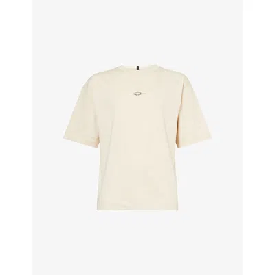 Oakley Mens Mist Stacked Metal Graphic-print Cotton T-shirt In Neutral