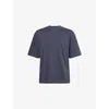 Oakley Mens Reserve Ellipse Oversized Cotton-jersey T-shirt Graphite In Blue