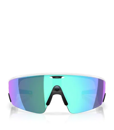 Oakley Womens White Ow8001 Rectangle-frame Acetate Sunglasses In Blue