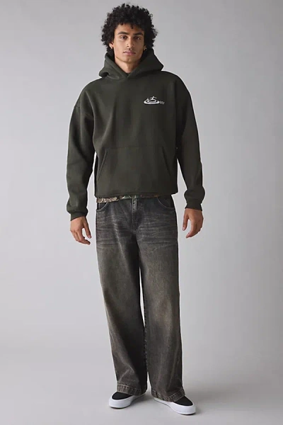 Oakley Obey Corp Graphic Extra Heavyweight Hoodie Sweatshirt In Dark Green, Men's At Urban Outfitters