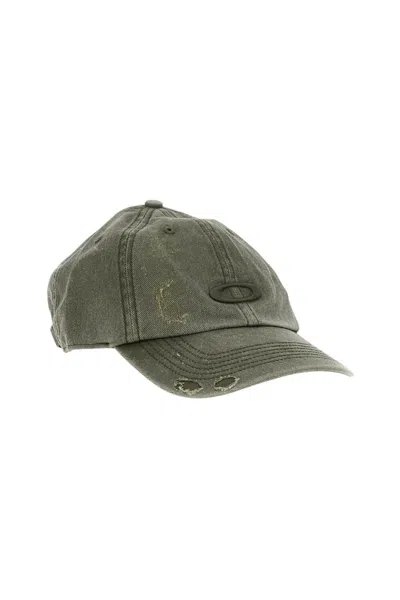 Oakley Distressed Logo-plaque Baseball Cap In Green