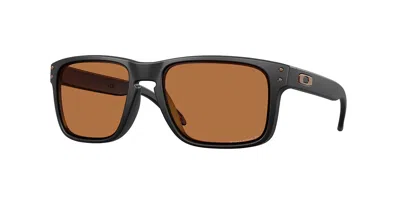 Oakley Oo9102 Holbrook Polarized 9102am Men's Sunglasses Black Size 55 In Matte Black
