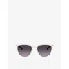 Oakley Oo9286 Thurso Round-frame Acetate Sunglasses In White