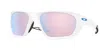 Oakley Geometric Frame Sunglasses In White