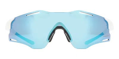 Oakley Oo9512d Cybr Zero Vestibilità Orientale 951202 Occhiali Da Sole Bianchi Per Uomo In Blue