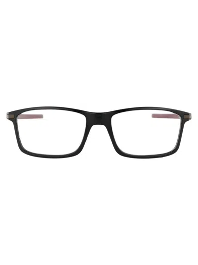Oakley Port Bow 53mm Rectangular Optical Glasses In Shiny Black