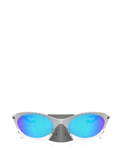 Oakley Womens Silver Oo9437 Oval-frame Nylon Sunglasses In Blue