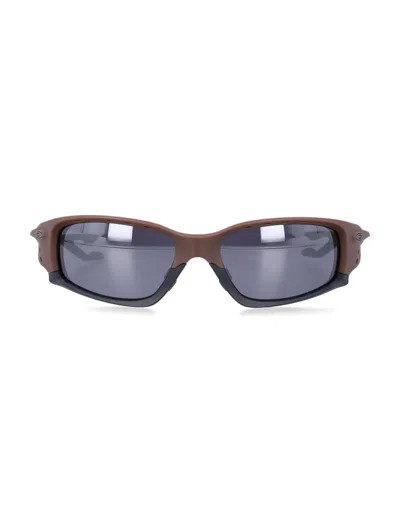 Oakley Plantaris Sq Square Shield Sunglasses With Fast-swap Vented Nose Piece In Brown