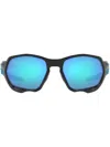 Oakley Oo9019 Plazma Rectangle-frame Nylon Sunglasses In Blue