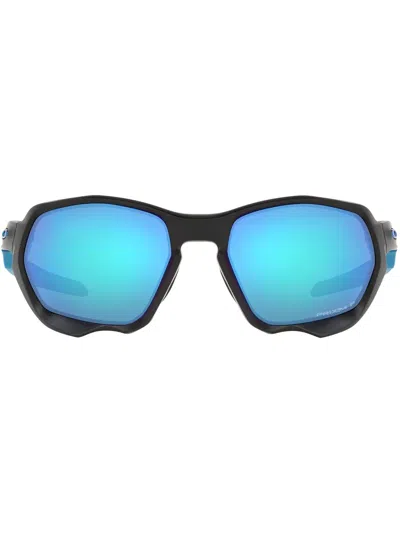 Oakley Oo9019 Plazma Rectangle-frame Nylon Sunglasses In Black