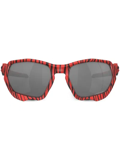 Oakley Plazma Round-frame Sunglasses In Rot