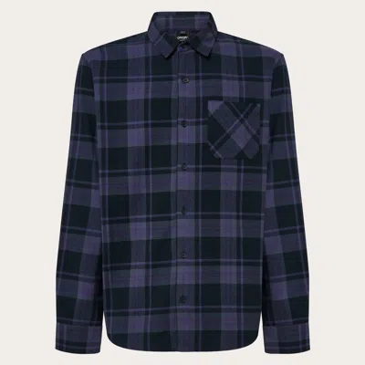 Oakley Podium Plaid Ls Flannel In Blue