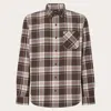 Oakley Podium Plaid Ls Flannel In Brown