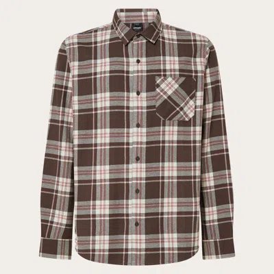 Oakley Podium Plaid Ls Flannel In Brown