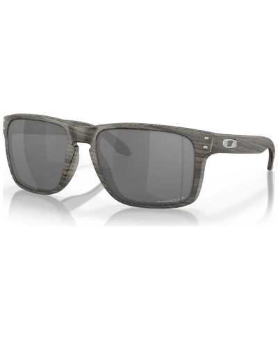 Oakley Polarized Woodgrain Sunglasses, Oo9417 59 Holbrook Xl In Woodgrain,grey