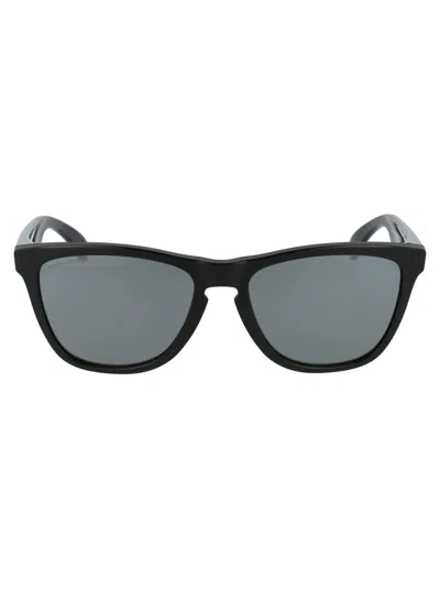 Oakley Polished Black Acetate Sunglasses In Blue