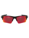 Oakley Polished Black Acetate Sunglasses In Red