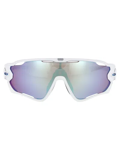 Oakley Polished White Acetate Sunglasses In Blue