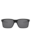 Oakley Portal 59mm Polarized Square Sunglasses In Polished Black/prizm Black