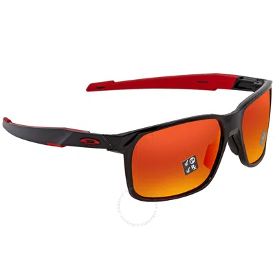 Oakley Portal X Prizm Ruby Polarized Square Men's Sunglasses Oo9460 946005 59 In Black / Ruby