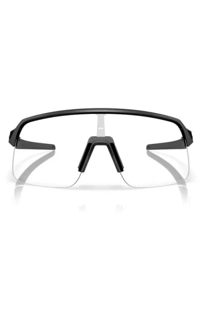 Oakley Prizm™ Clear Iridium 34mm Rectangular Sunglasses In Matte Black/clear