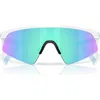 Oakley Prizm™ Everyday 28mm Rectangular Sunglasses In Polished White/sapphire
