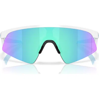 Oakley Prizm™ Everyday 28mm Rectangular Sunglasses In Polished White/sapphire