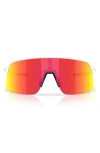 Oakley Prizm™ Everyday 34mm Rectangular Sunglasses In Matte White Prizm Ruby