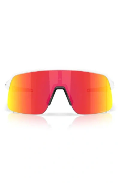 Oakley Prizm™ Everyday 34mm Rectangular Sunglasses In Matte White Prizm Ruby